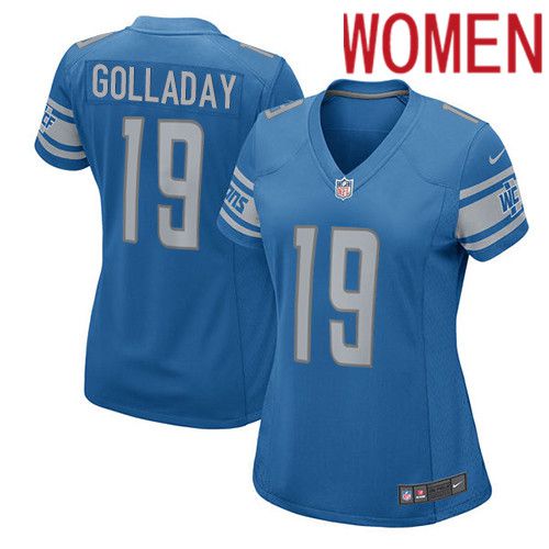 Women Detroit Lions 19 Kenny Golladay Nike Blue Player Game NFL Jersey